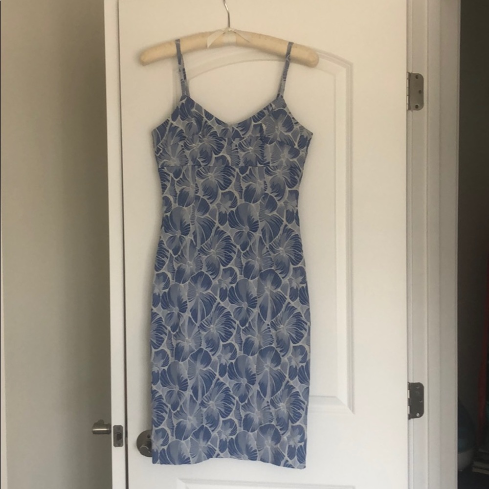 Anthropologie blue floral dress